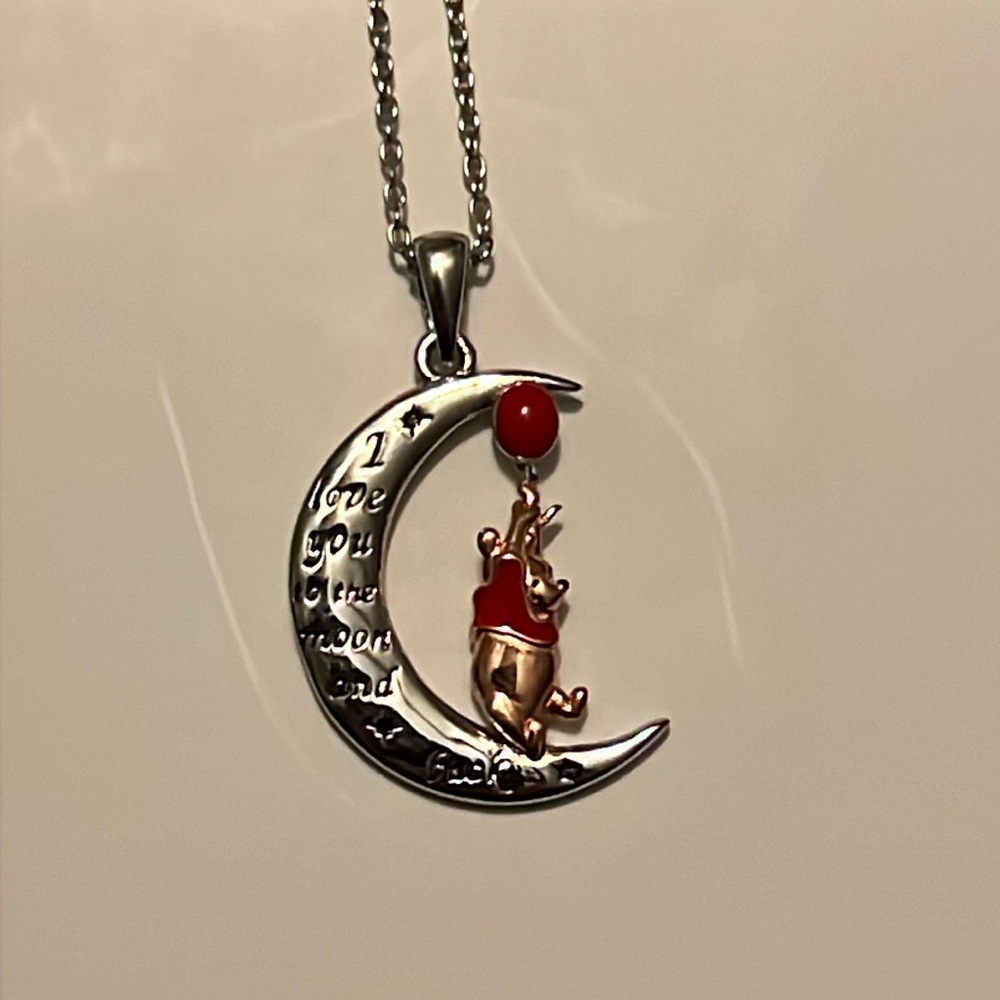 I love you to the moon and back Winnie the Pooh necklace